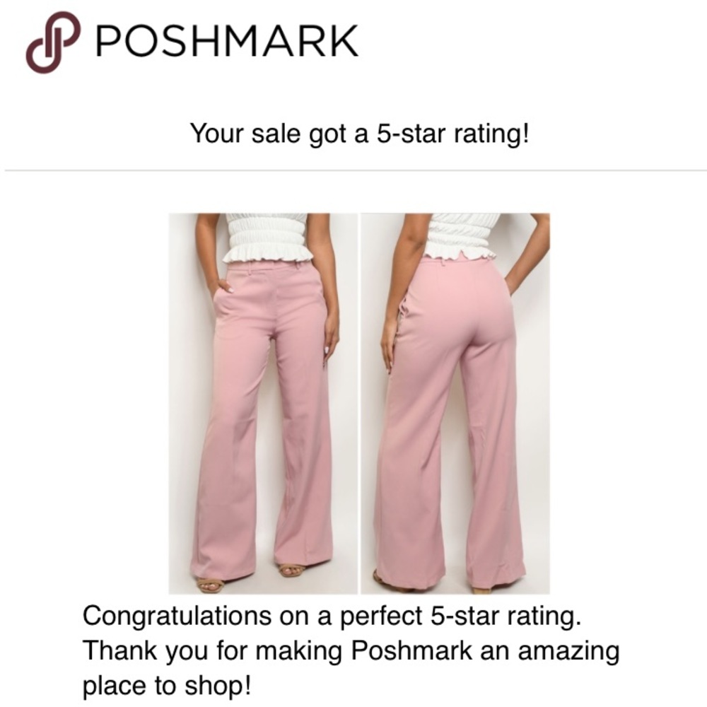 ☀️LAST2️⃣//DUSTY PINK WIDE LEG TROUSER - Picture 4 of 7